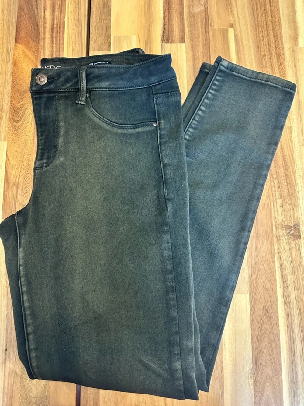 SUEDE Black Gray Rile Low Rise Legging Size 29‎